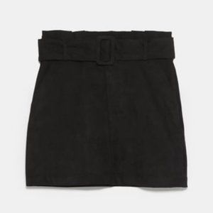 Zara Black Mini Suede Skirt